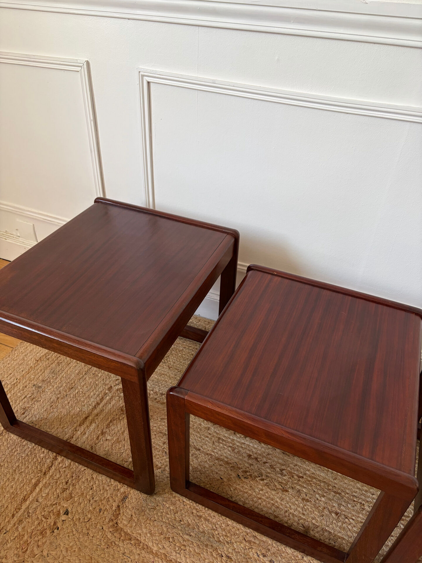 Nest of tables in teak from the 1960s.