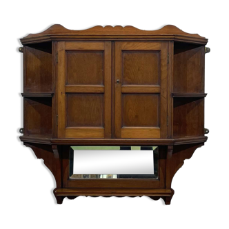 Early 20th-century English wall shelf in walnut.