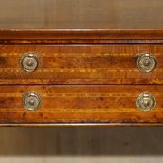 Console en Orme Burr & Bois Satiné restaurée, vers 1920
