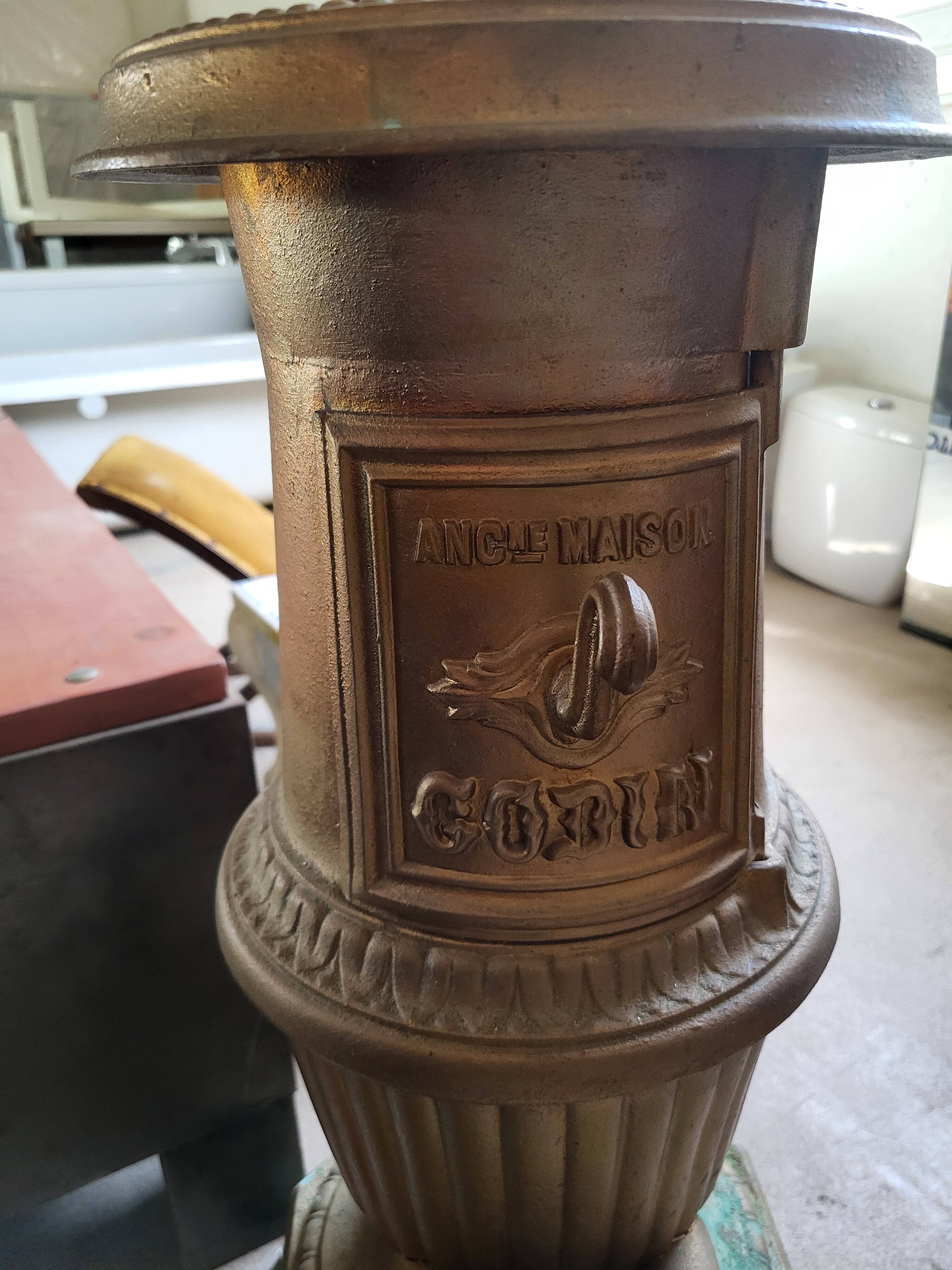 Old Godin cast iron stove.