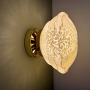 Vintage art deco globe wall or ceiling light in yellow Clichy glass
