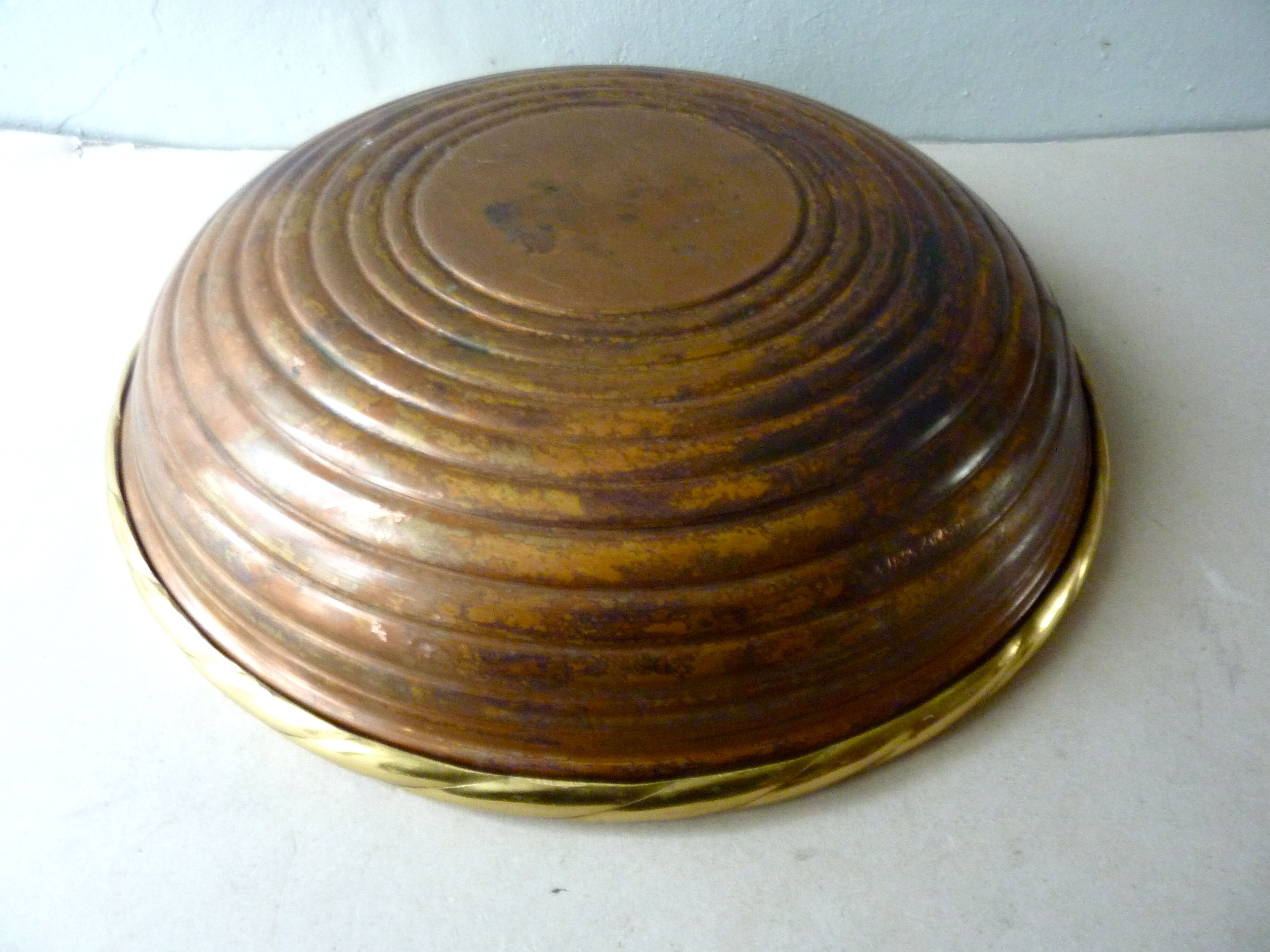 Copper and brass dish