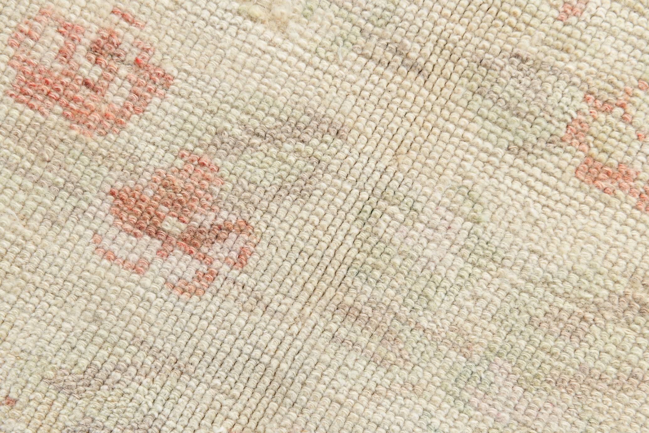5x10 Floral Pattern Beige & Red Vintage Rug, 153x315Cm