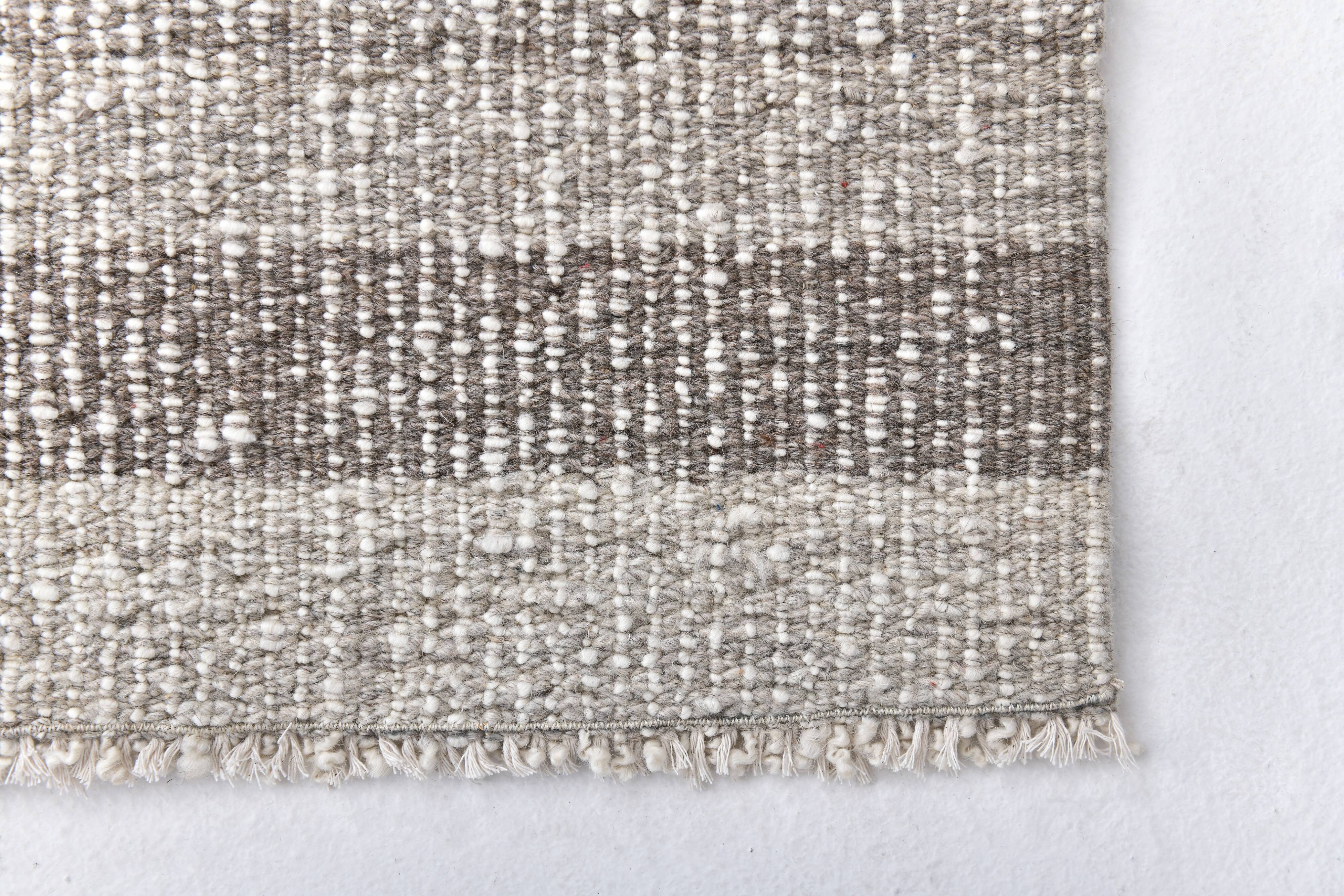 Brown Cream Runner rug, wool corridor kilim carpet  71x246 cm