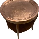Art deco side table, copper top 1930s