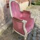 Armchair / Pink velvet Bergère