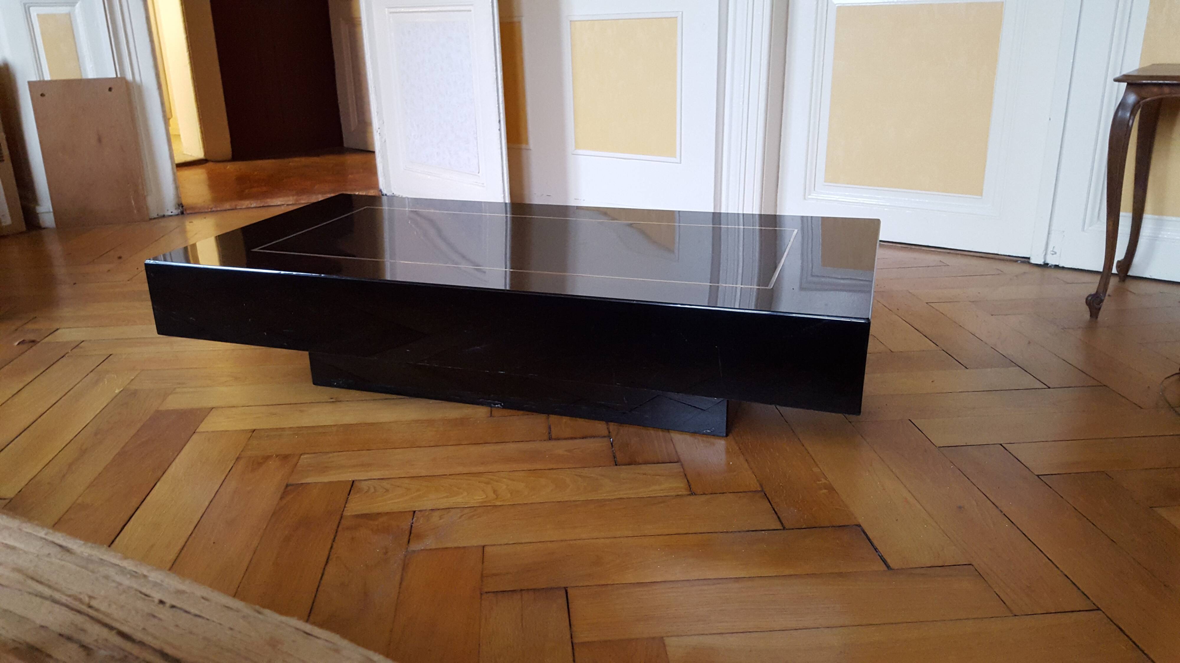 Vintage black lace-up table 70