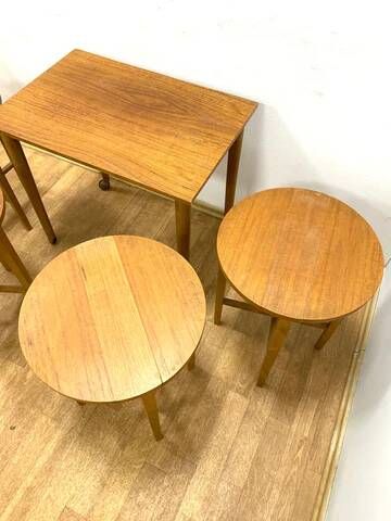Vintage nesting tables by Paul Hundevad, Czech design, 1960s