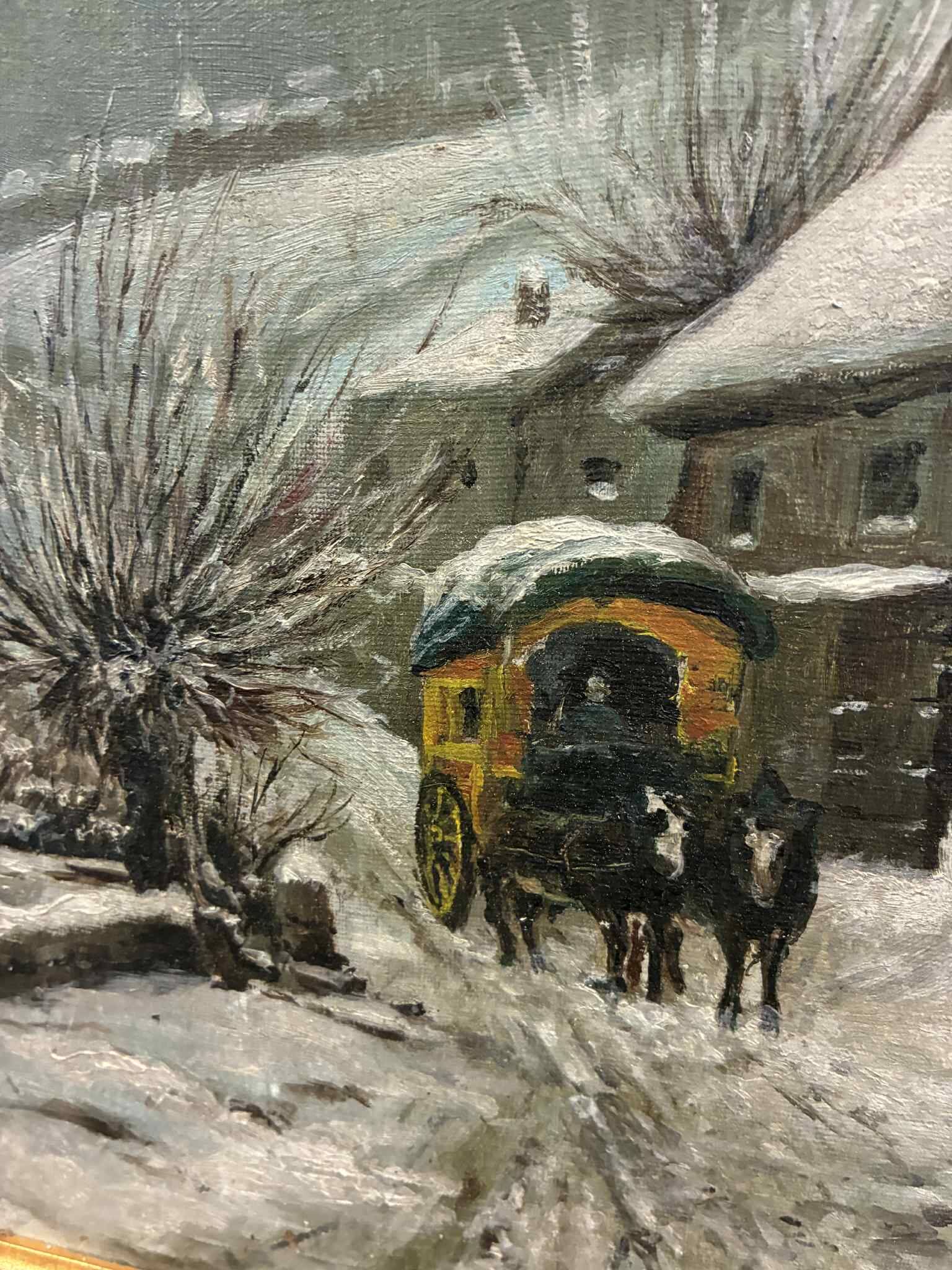 Tableau Peinture paysage enneigé
