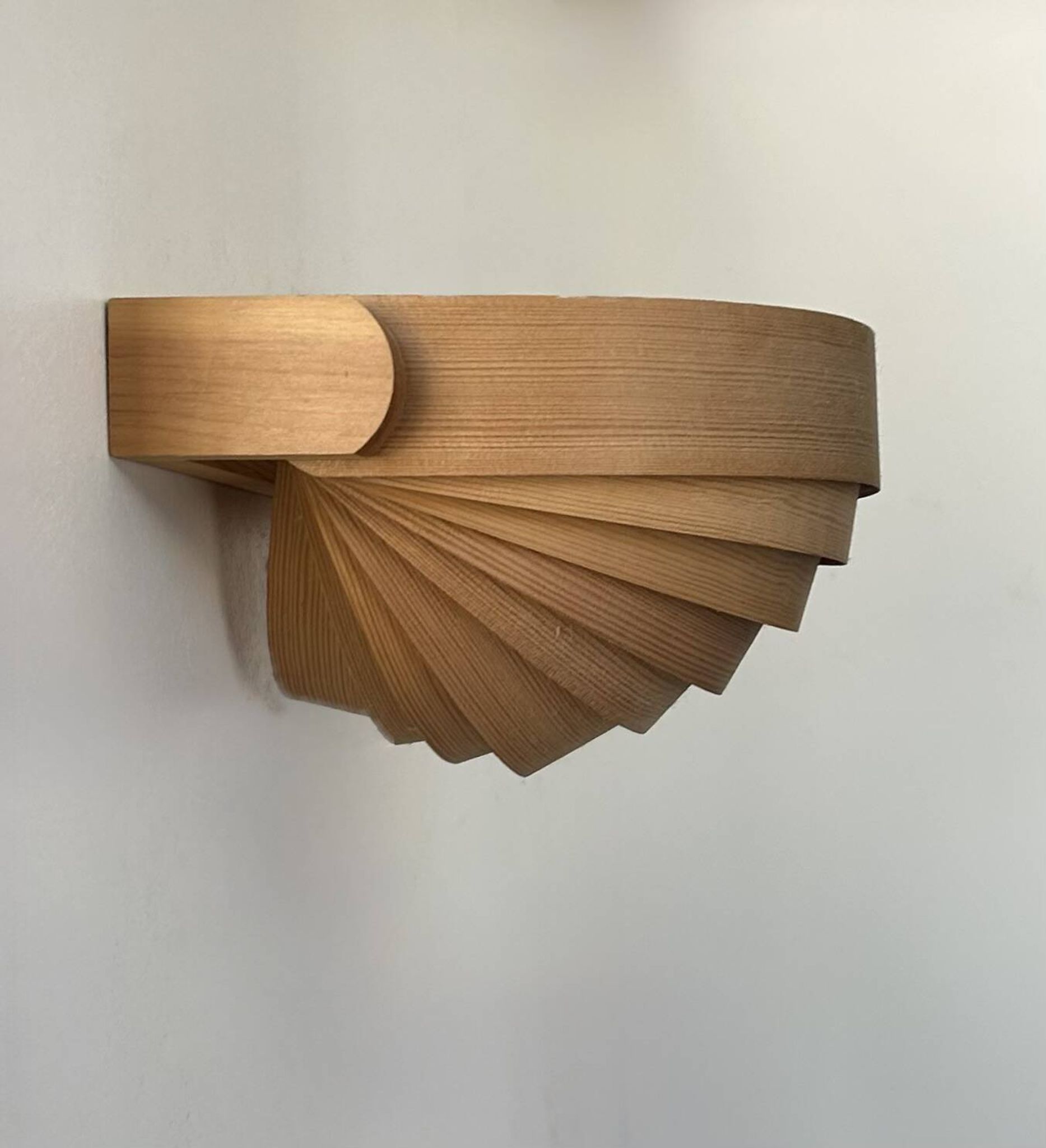 Vintage pine slat wall lamp, Translandia, Netherlands, 1960s