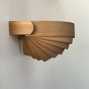 Vintage pine slat wall lamp, Translandia, Netherlands, 1960s