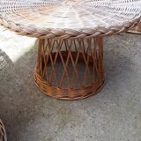 Living room 5 pieces vintage rattan