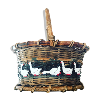 Vintage wicker and rattan basket