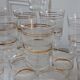 Set of 15 water glasses / granite cups with vintage border 50s