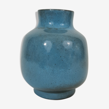 Blue enamelled vase by Jacques and Dani Ruelland 1960