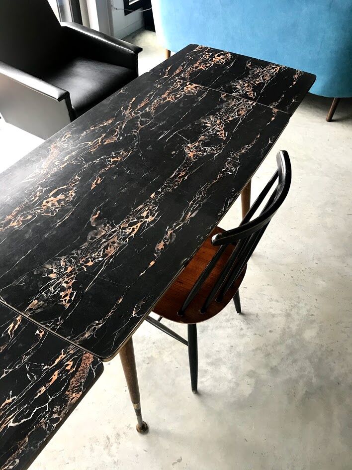 1960s adjustable and expandable dining table