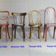 lot de 4 chaises bistrot Thonet Baumann -1910-1950-