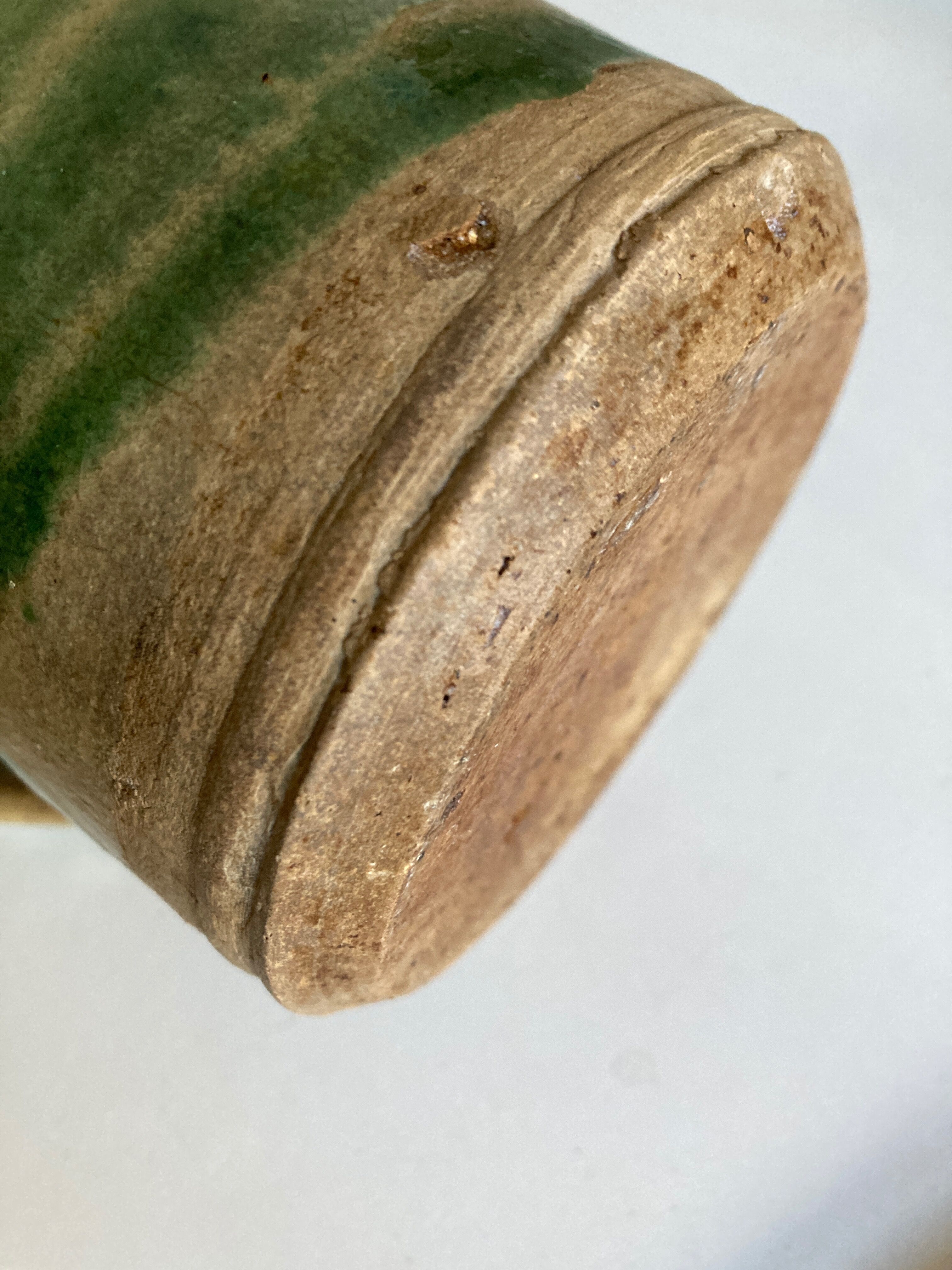 Pitcher in glazed earth of farm Dieulefit folk art early 20th