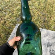 Large blown glass bottle - Vintage 70s - Empoli glassware - Italy
