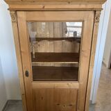 Biedermeier display case in soft wood