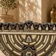 Handcrafted Moroccan Hanukkah menorah in glazed ceramic – Handmade – 30 × 30