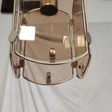 Suspension in gold metal and smoked glass