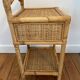Antique rattan bedside table with vintage drawer