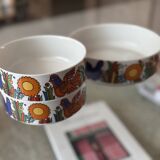 2 bowls and 1 salad bowl in "Acapulco" porcelain