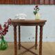 Round table, turned wooden legs