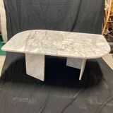 Vintage coffee table in white carrara marble