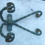 2 wall coat rack in wrought iron with 4 hooks