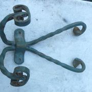 2 wall coat rack in wrought iron with 4 hooks