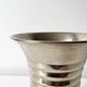 Vintage modernist striped polished aluminium vase