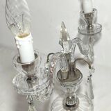 Lámpara de mesa de cristal. Francia, 1950s.