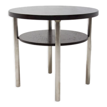Table basse chromée Bauhaus par Robert Slezak, années 1930
