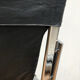 Set of 6 chairs in chrome metal and black leather - 1970