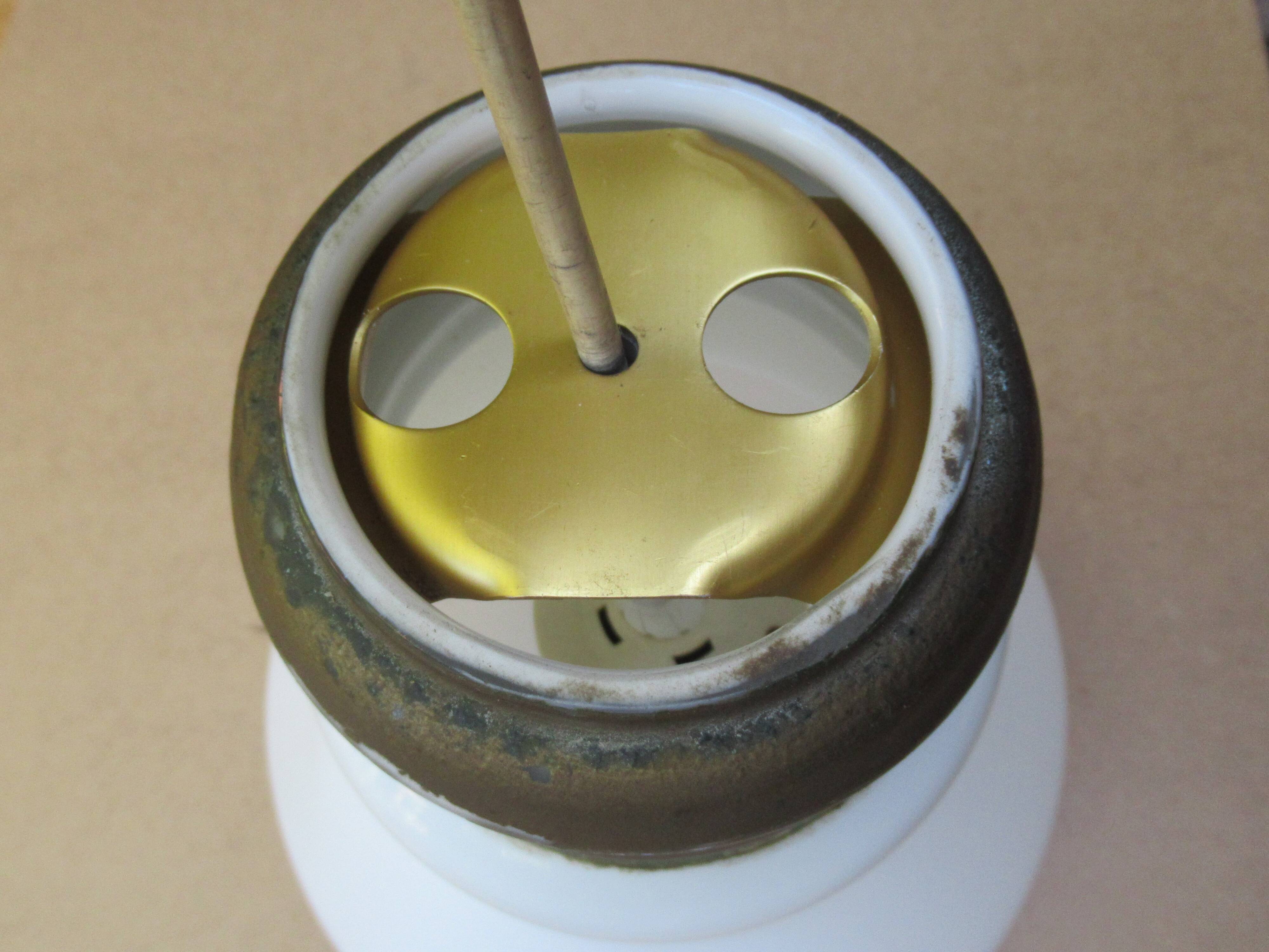 Pendant Lamp Bulb Opaline Glass Vintage 70s