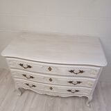 Commode blanche patinée