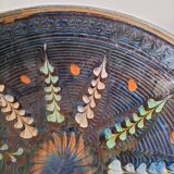 Large handcrafted glazed bowl – radiant floral decoration