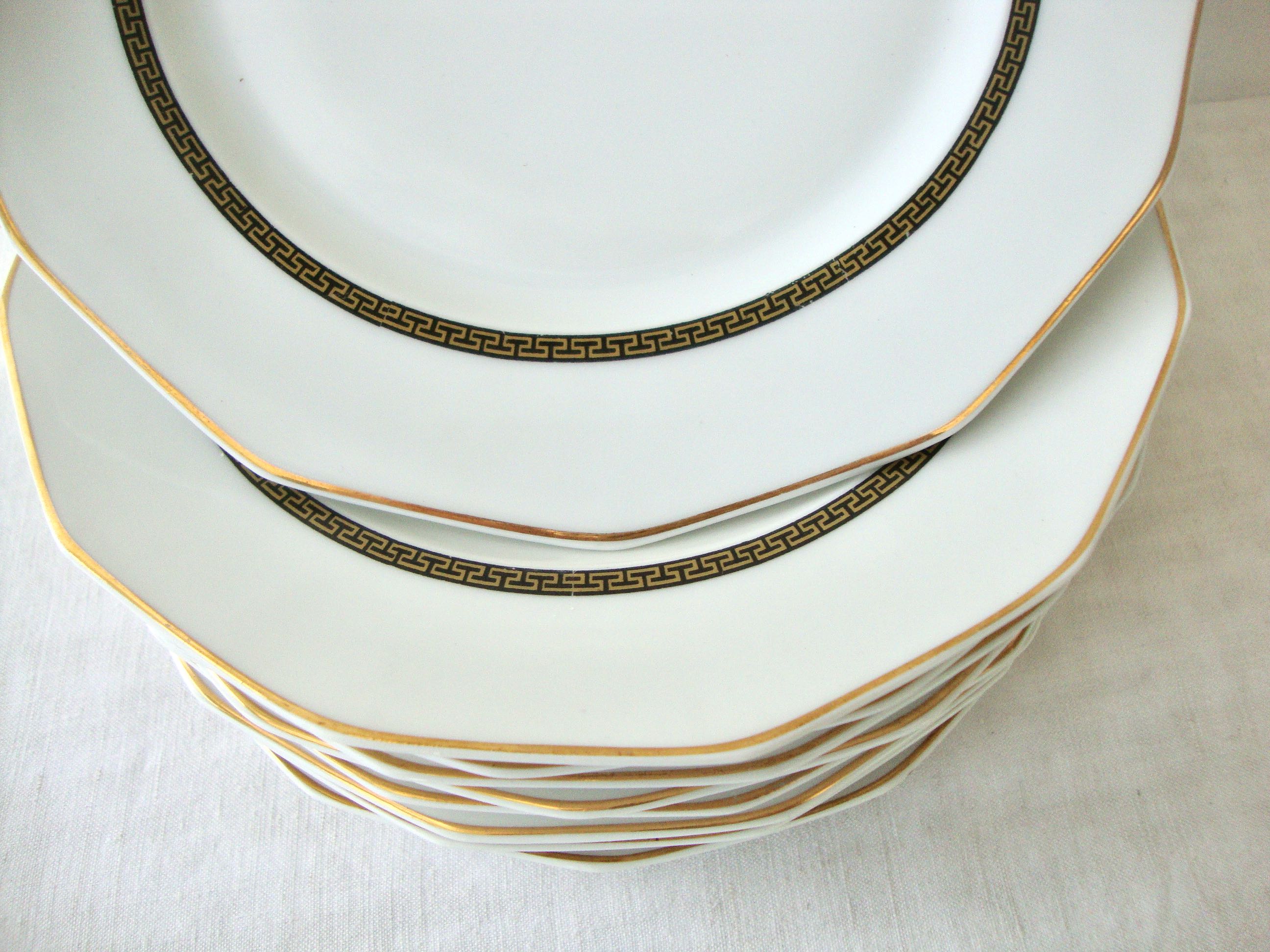 Set of 9 Limoges porcelain dessert plates