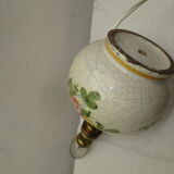 Lampe de table , boule céramique décorée