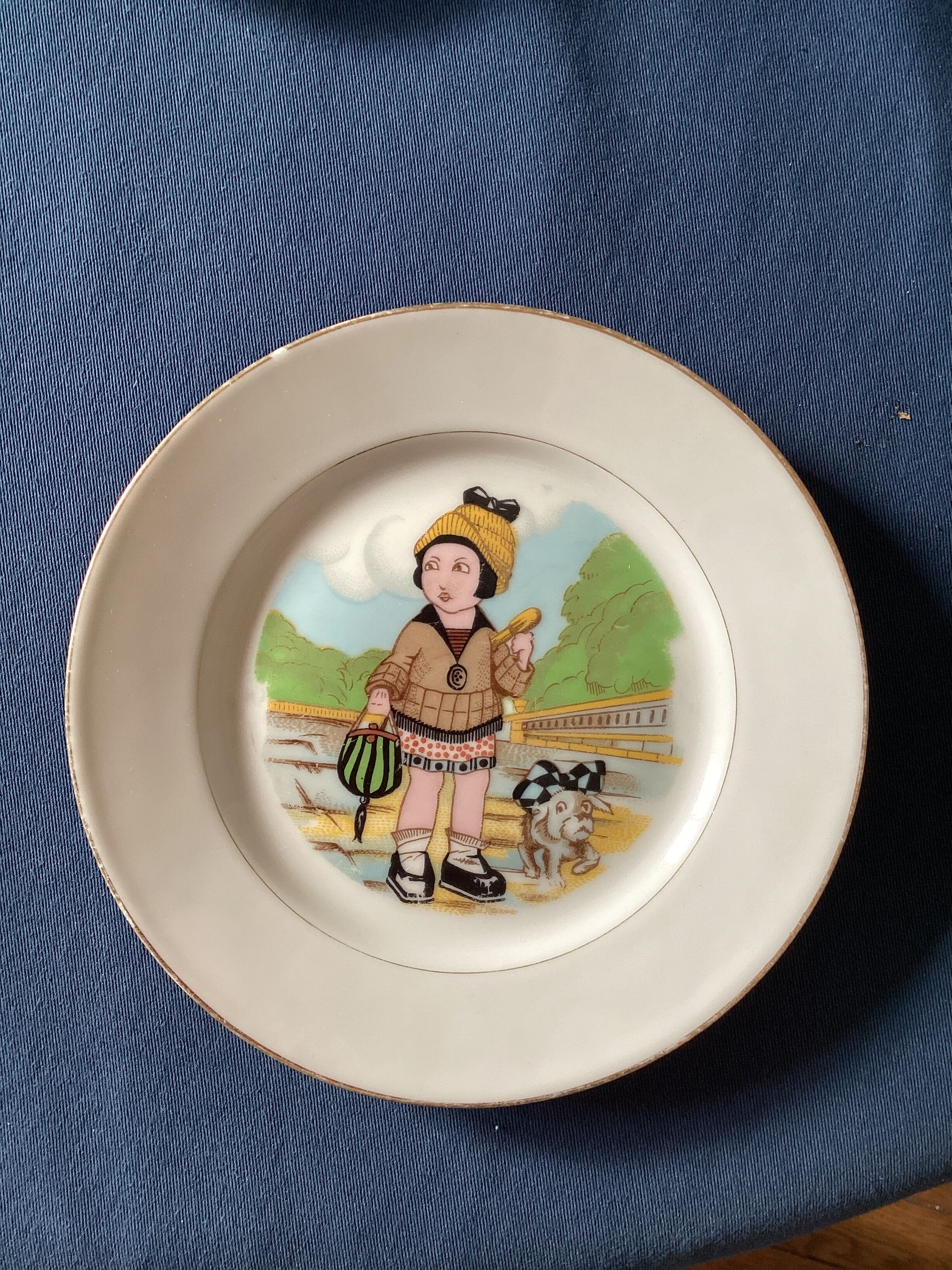 Set of 8 old dessert plates