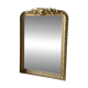 Miroir de cheminée en bois doré à fronton