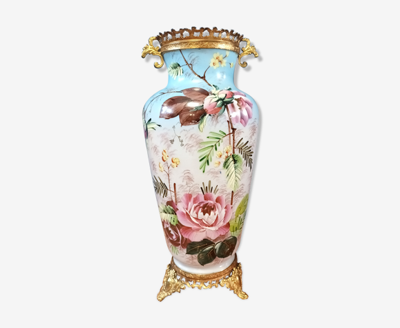 Vase opaline émaillée