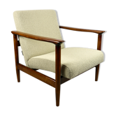 Fauteuil beige boucle GFM-142, années 70
