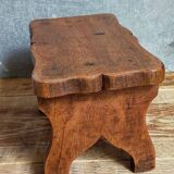 Old solid wood footrest stool