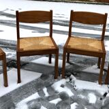 4 mulched and vintage elm chairs