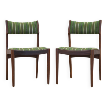 Set of two teak chairs, Danish design, 1970s, made in Denmark