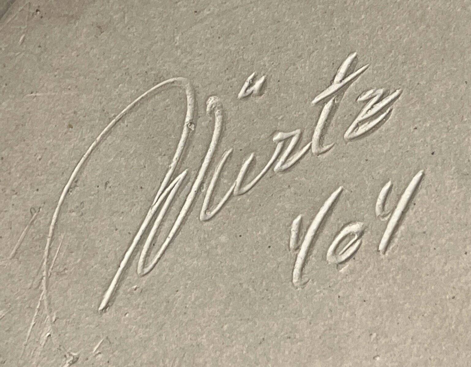 Vintage Danish pottery bowl by Aage Würtz, 1970s.