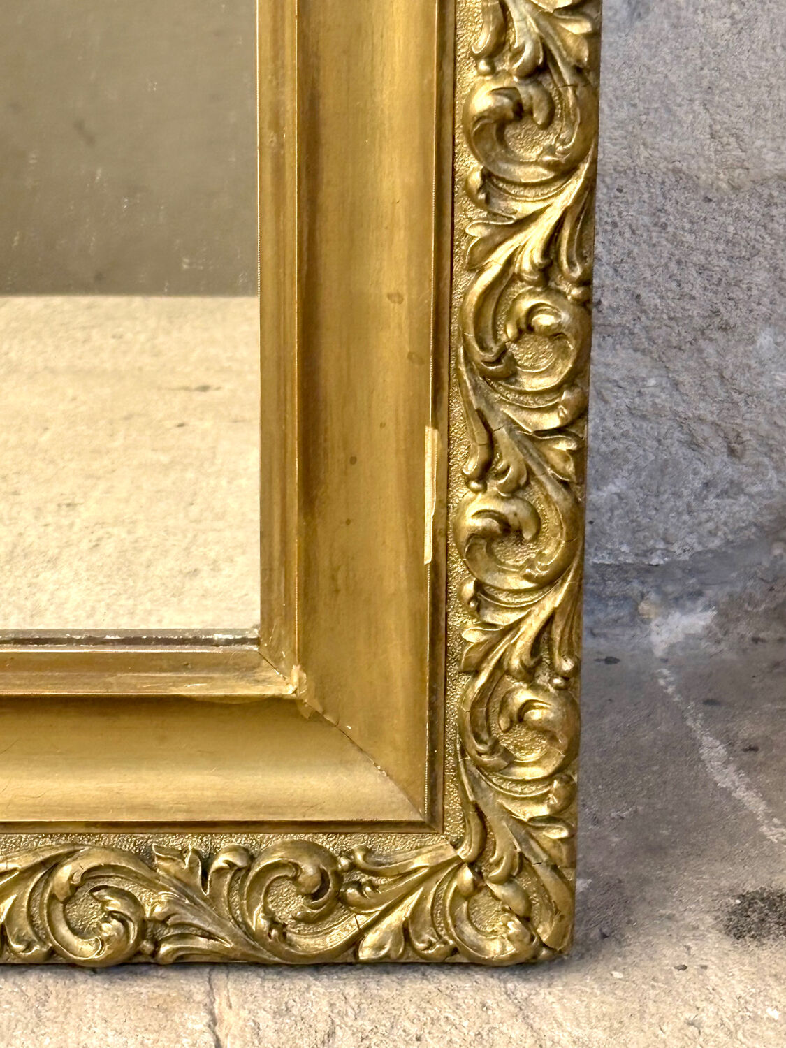 Large gilded antique mirror